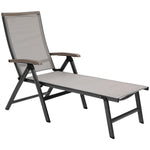 Outdoor Folding Sun Lounger W/ Adjustable Backrest | Brown