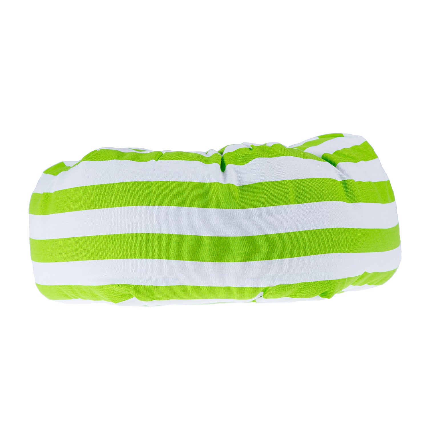 Striped Pleated Round Floor Cushion | 40cm x 40cm | Green