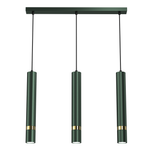 Joker Contemporary Pendant Lamp 3xgu10 Hand Made Cylindrical Style Light | Green & Gold