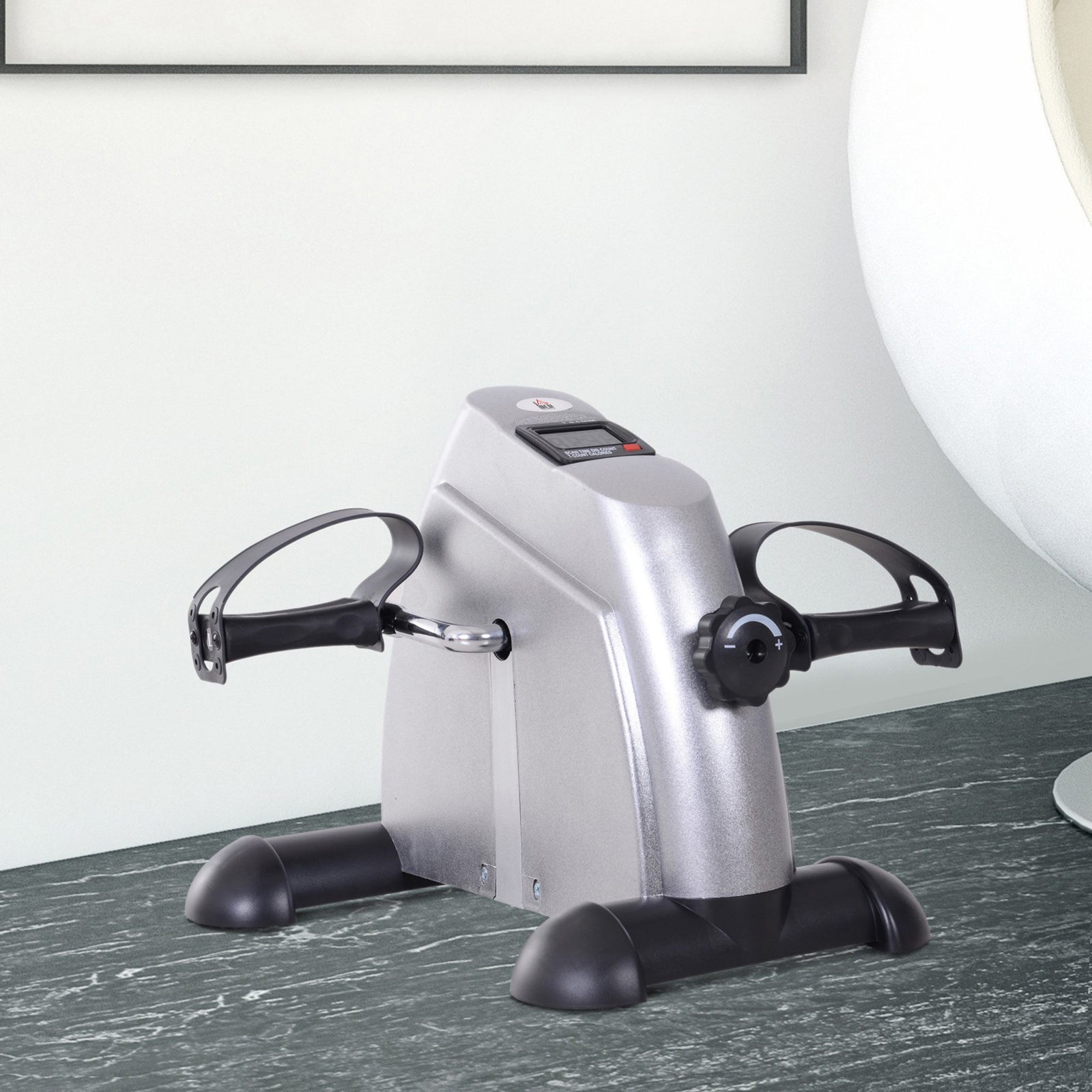 Mini Exercise Bike Portable Legs Exerciser Machine | Silver