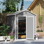 6 X 4ft Resin Garden Shed With Floor And Window, Grey
