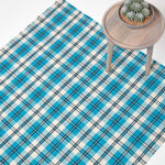 Wilson Handwoven Blue, Yellow And Brown Tartan 100% Cotton Rug | 150cm x 240cm | Blue