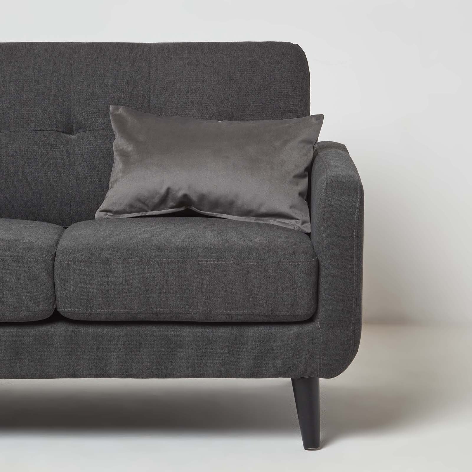 Velvet Cushion With Microfibre Insert | 30cm x 50cm | Grey