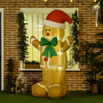 6ft Christmas Inflatable Gingerbread Man And Santa Hat