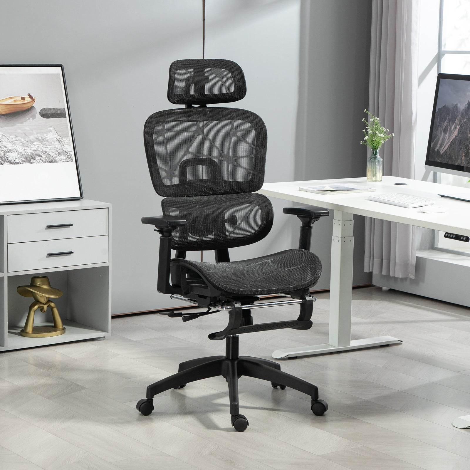Ergonomic Office Chair Swivel Computer Chair With 3d Armrest | Black