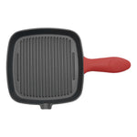 Cast Iron Griddle Grill Pan Square Skillet Bbq Non‑stick Frying Cookware | Red