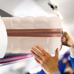 45x36x20cm Lightweight Underseat Cabin Carry On Suitcase - 100+ Airline Approved - Hard Shell Luggage - 4 Wheels - Bubble Design | Cabin | Cream