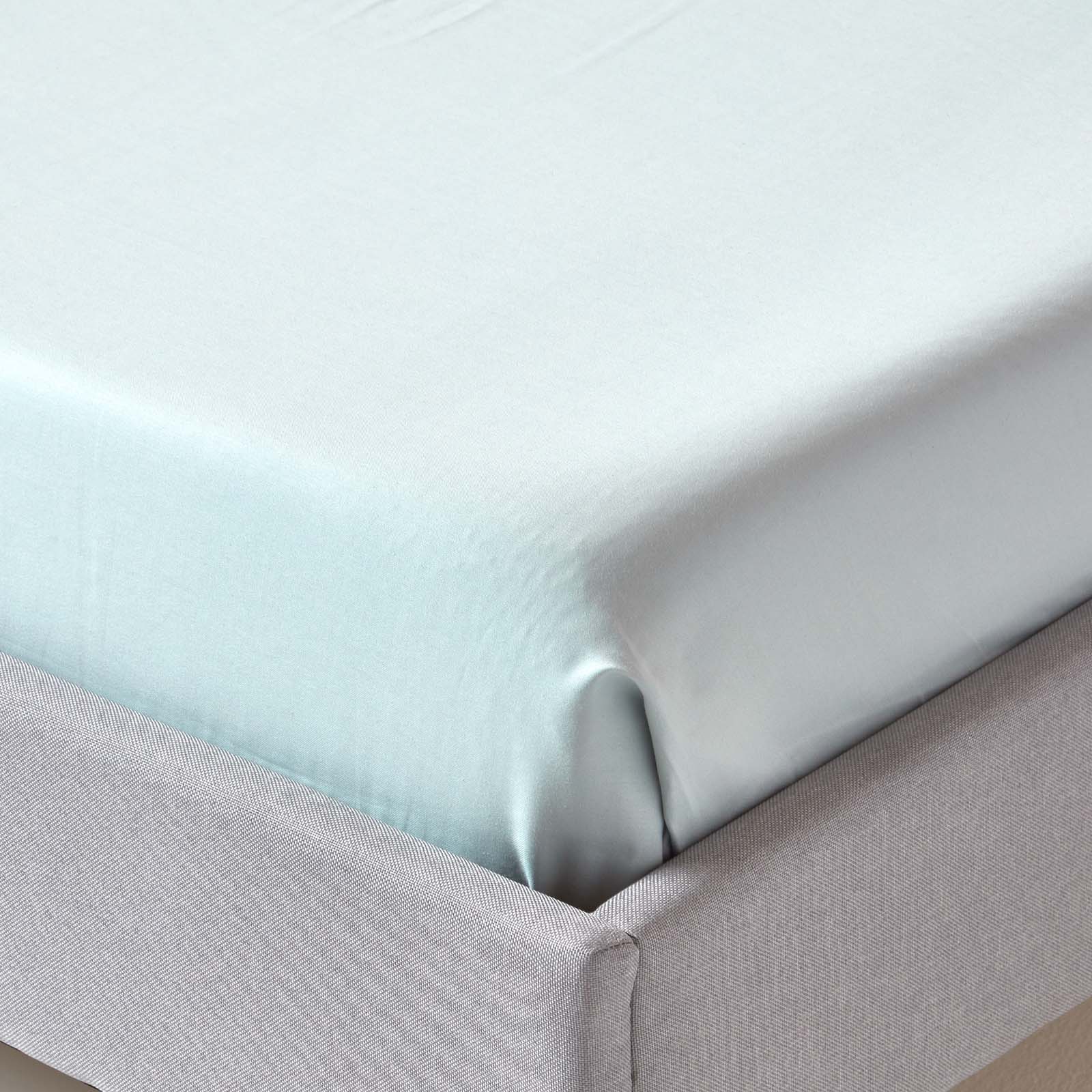 Organic Cotton Flat Sheet 400 Tc | King | Duck Egg Blue