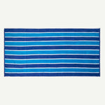 HOMESCAPES Blue Stripe 100% Recycled Cotton Beach Towel