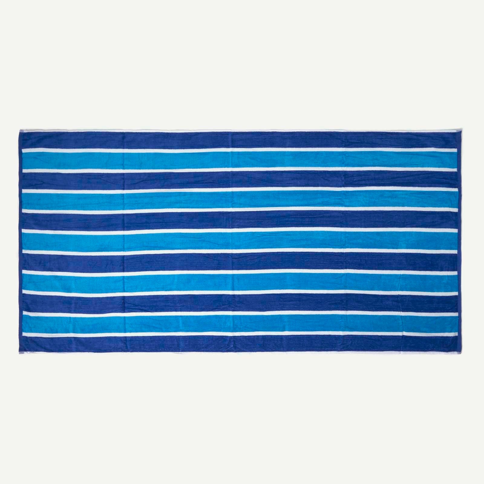 HOMESCAPES Blue Stripe 100% Recycled Cotton Beach Towel