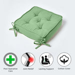 Cotton Dining Chair Booster Cushion | 40cm x 40cm | Forest Green