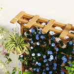 Wooden Planter W/ Trellis And Drainage Holes | Natural