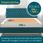 Electric Blanket Heated Bed Underblanket Polyester Detachable Control 3 Heat Settings | Double | White