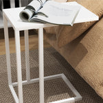 C Shape Side Table W/ Wood-effect Top | White