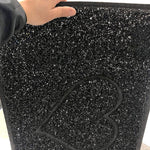 Heart Outdoor Embossed Doormat With Open Back | Small | Black