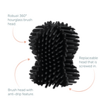 Recycled Toilet Brush Head - Replaceable with a robust 360° hourglass shape - Made in the UK | Graphite Black