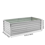 Outdoor Modular Metal Raised Garden Bed | One Size | Silver