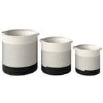 Outsunny Plant Pots Handwoven Cotton Set Of 3 White