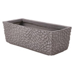 Patterned Cement Flower Pot With Drainage Modern Textured Concrete Planter | Large | Charcoal Grey