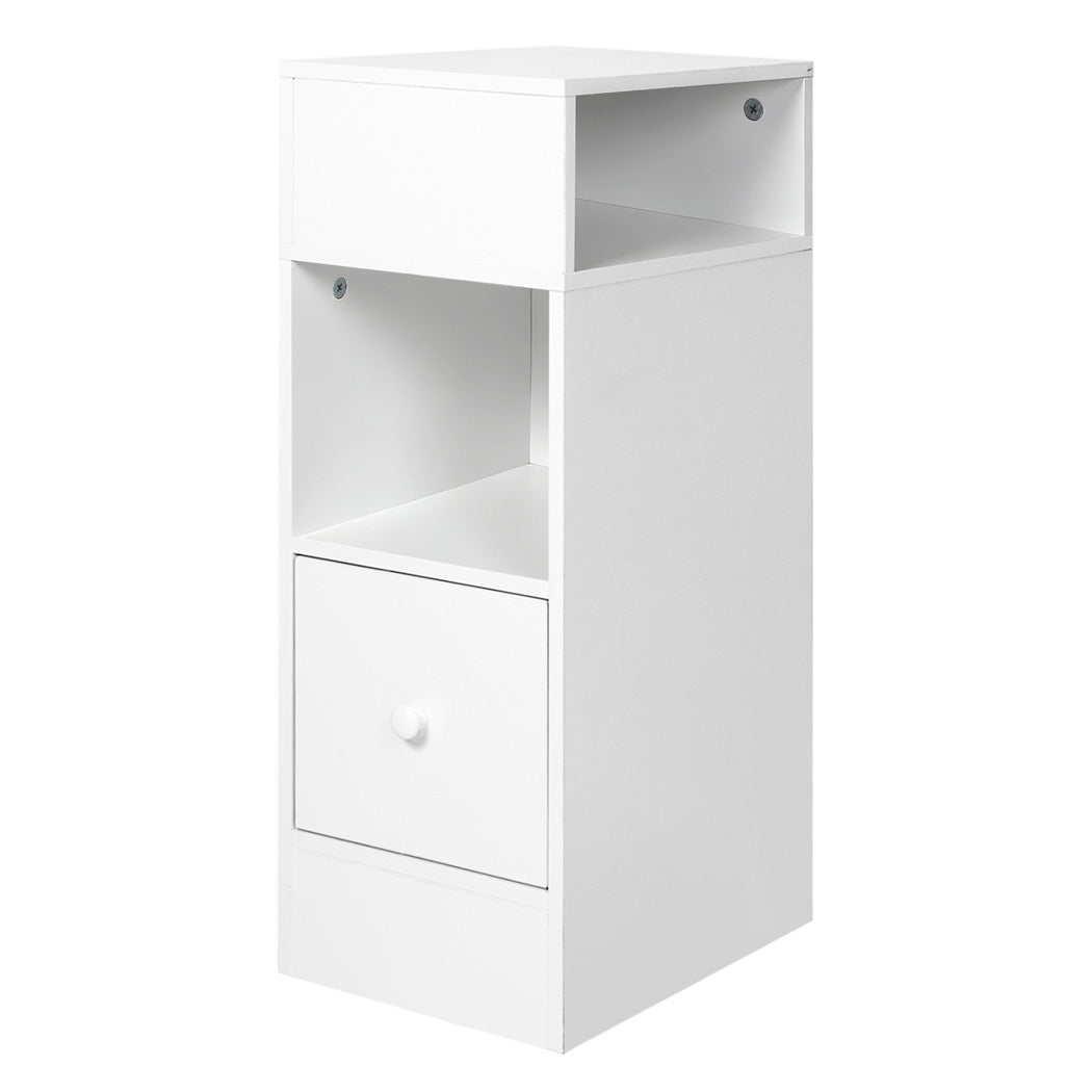 Bedside Tables Modern Nightstand White Storage Drawer Shelf For Bedroom | White