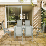 7 Piece Garden Dining Set, Outdoor Table And 6 Chair | Gray