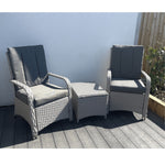 Indoor & Outdoor Living Leigh Wicker Rattan Natural Bistro Set With Outdoor Cushion