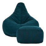 Dalton Cord Bean Bag Chair & Pouffe | Teal