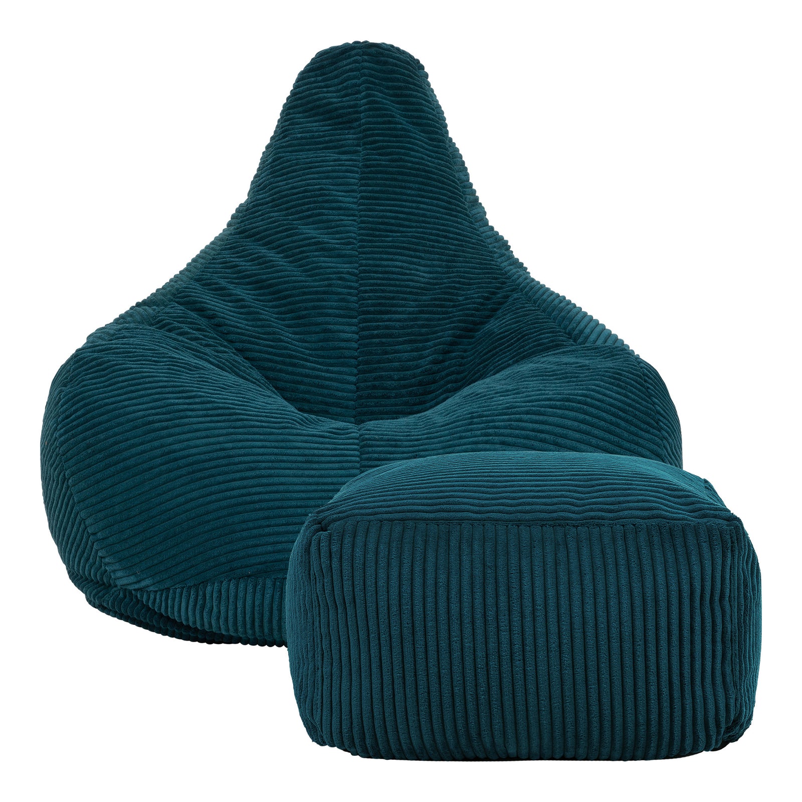 Dalton Cord Bean Bag Chair & Pouffe | Teal