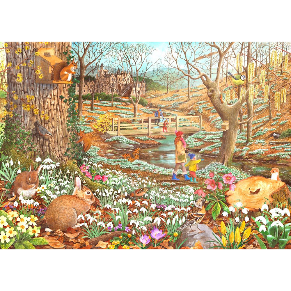 Snowdrop Walk - Big 500 Piece Jigsaw Puzzle For Adults & Kids, With Extra Large Pieces