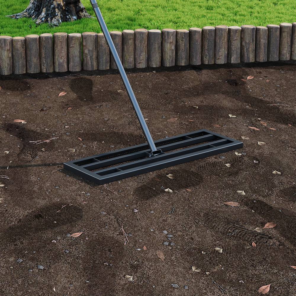 30"x10"/45"x10"garden Lawn Levelling Rake With Serrated Design 84"long Handle | Small