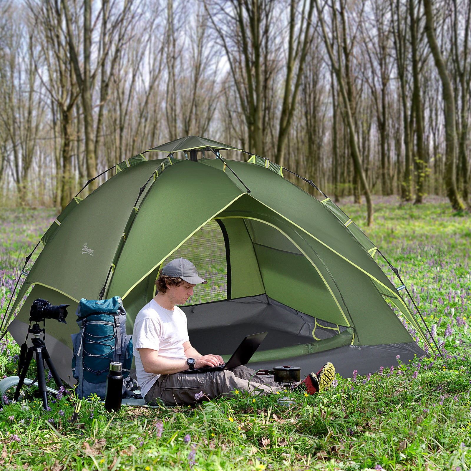 2 Man Pop Up Tent Camping Festival Hiking Travel Shelter
