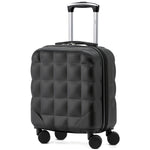 45x36x20cm Lightweight Underseat Cabin Carry On Suitcase - 100+ Airline Approved - Hard Shell Luggage - 4 Wheels - Bubble Design | Cabin | Black