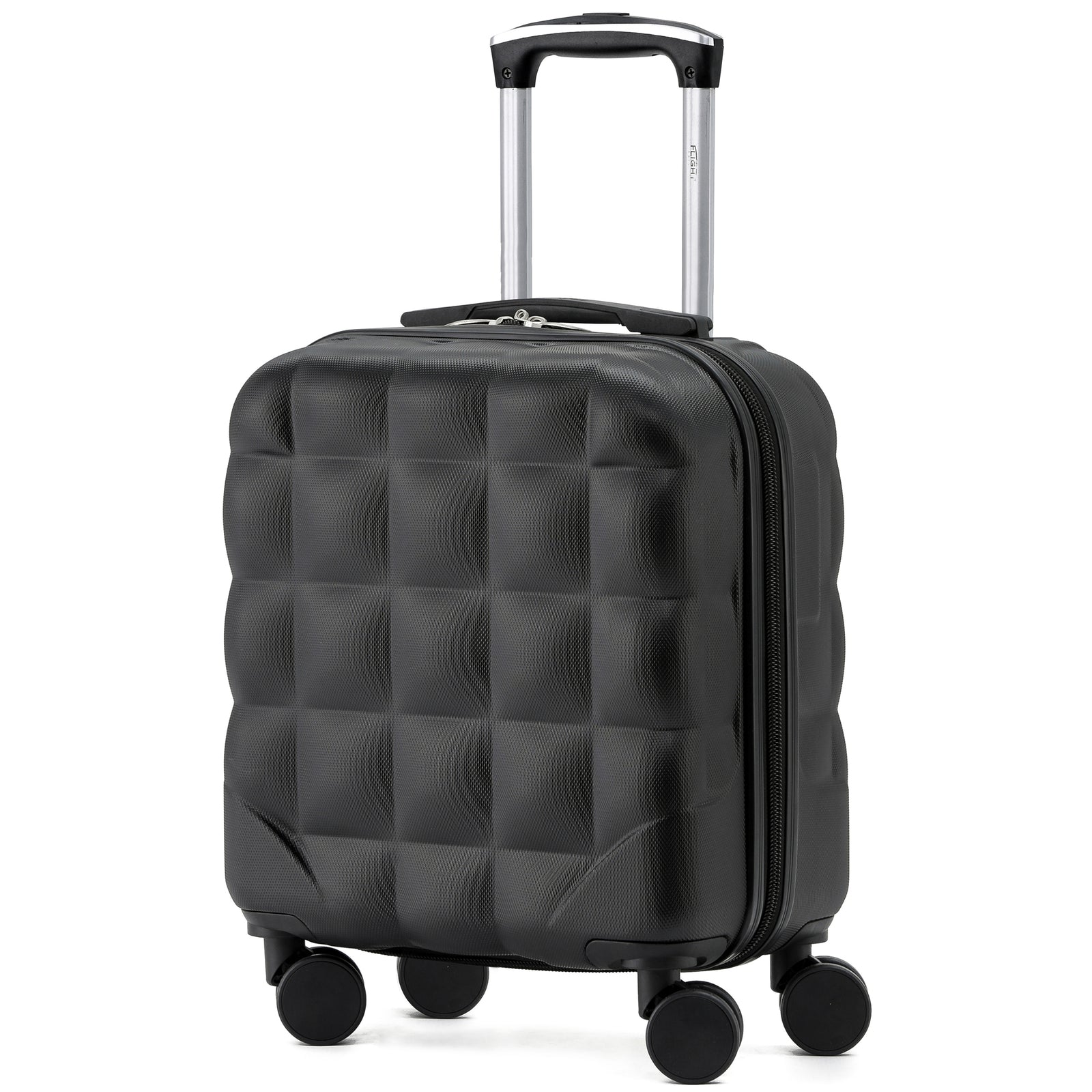 45x36x20cm Lightweight Underseat Cabin Carry On Suitcase - 100+ Airline Approved - Hard Shell Luggage - 4 Wheels - Bubble Design | Cabin | Black