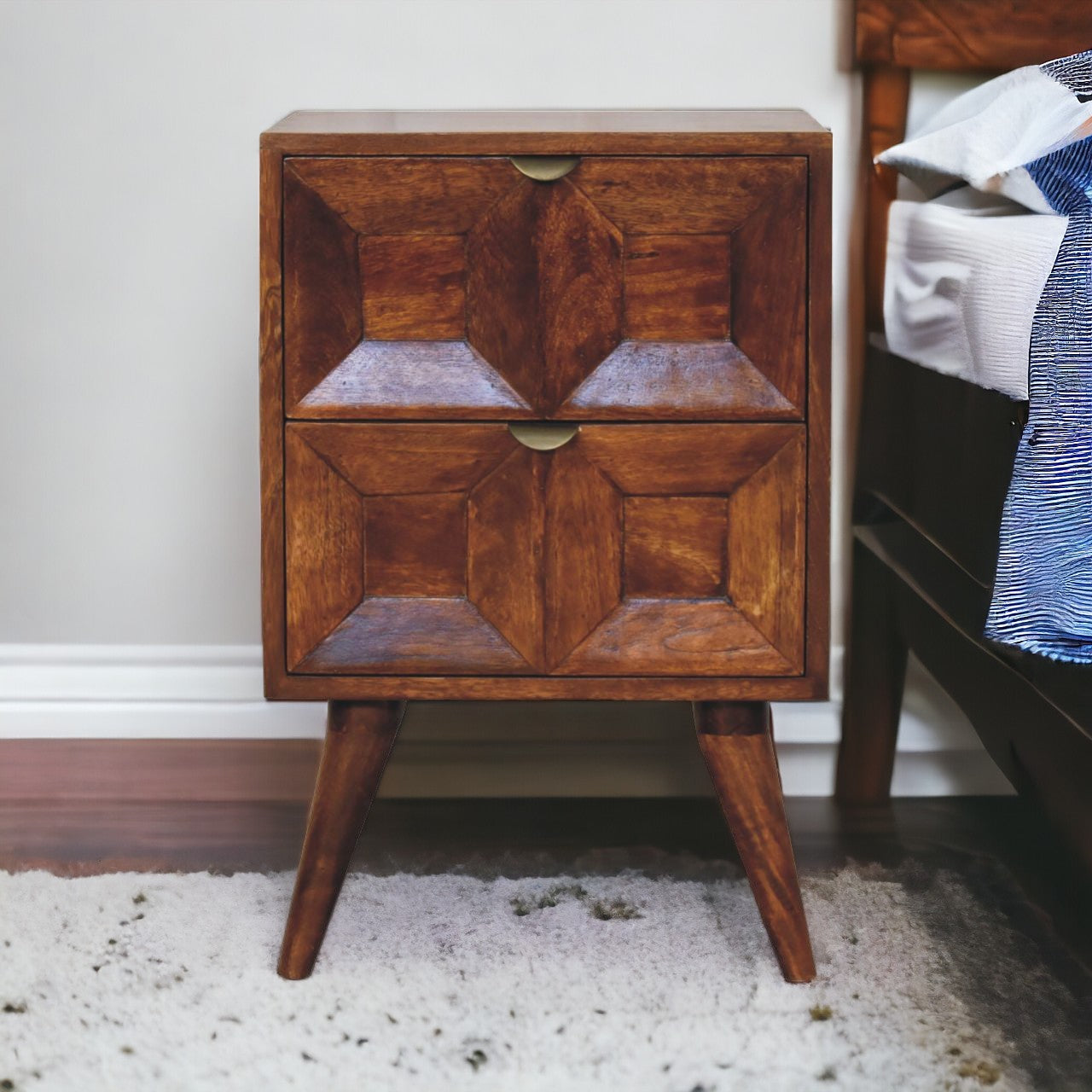 Solid Wood Quad Bedside