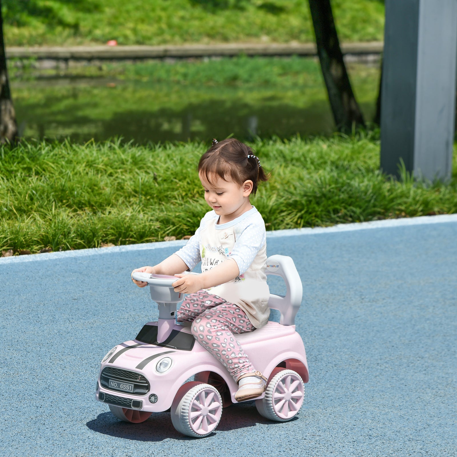 Ride On Car Foot To Floor Sliding Car W/ Air Horn | Pink