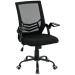 Vinsetto Office Chair w/ Flip-up Armrest Mid Back Mesh Back Black