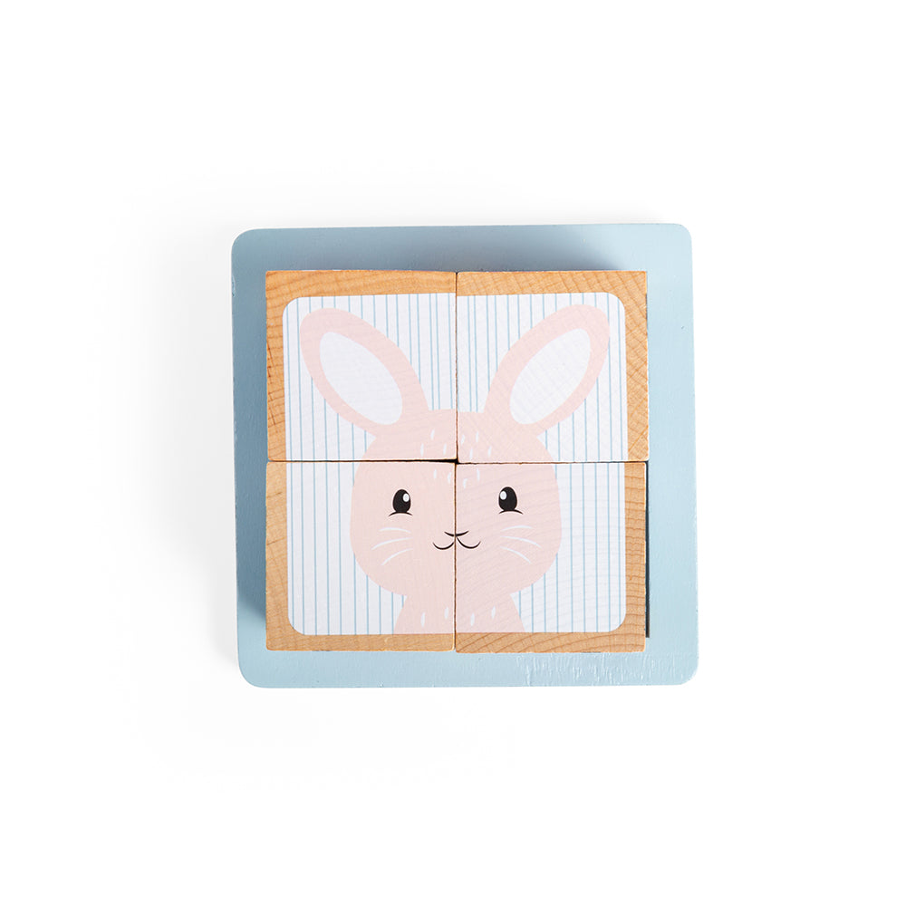 Woodland Cube Puzzle, 4 Pieces, 6 Animals
