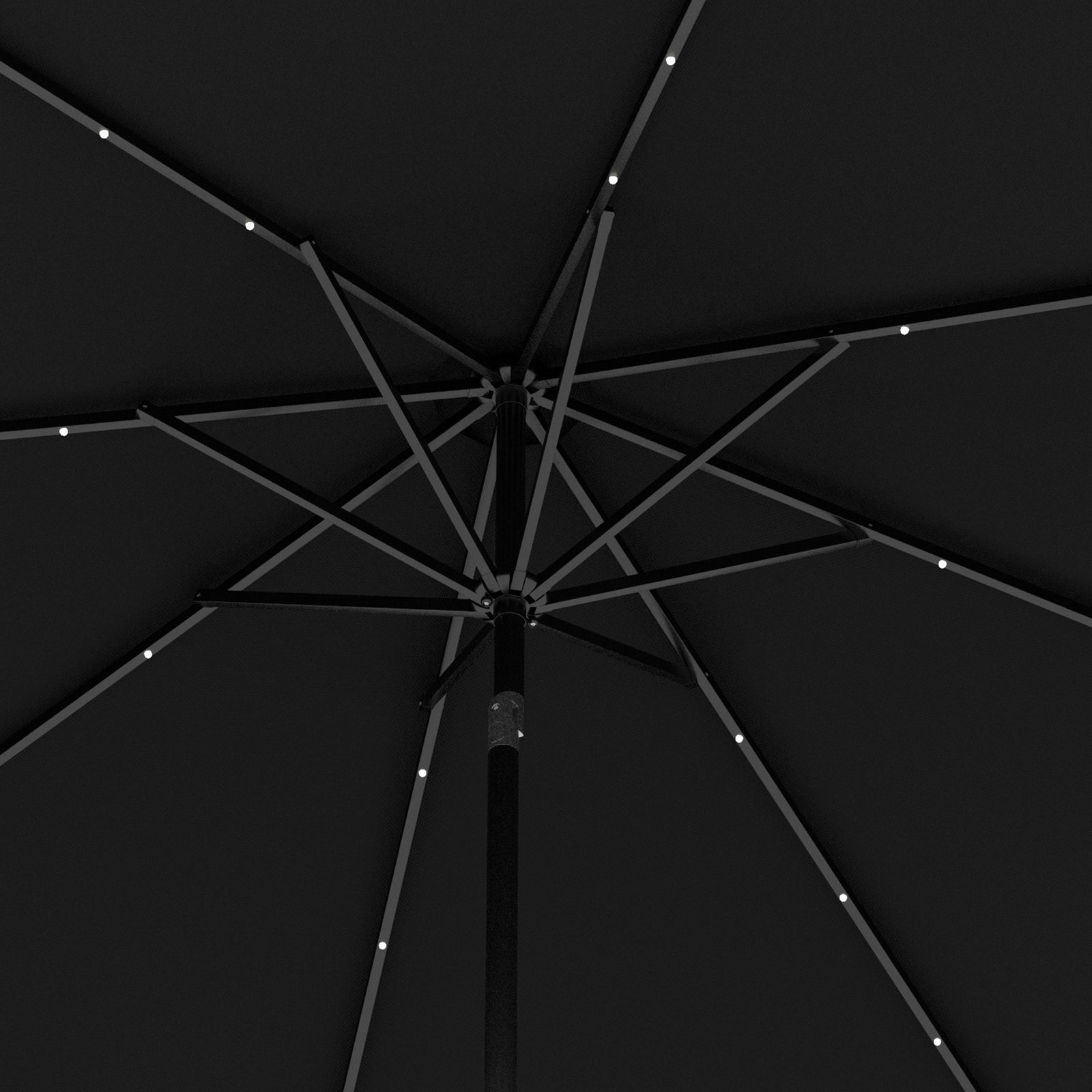2.7m Patio Led Umbrella W/ Tilt/crank | Black