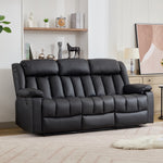 Sheridan 3 Seat Manual Recliner Sofa With Central Console | Black