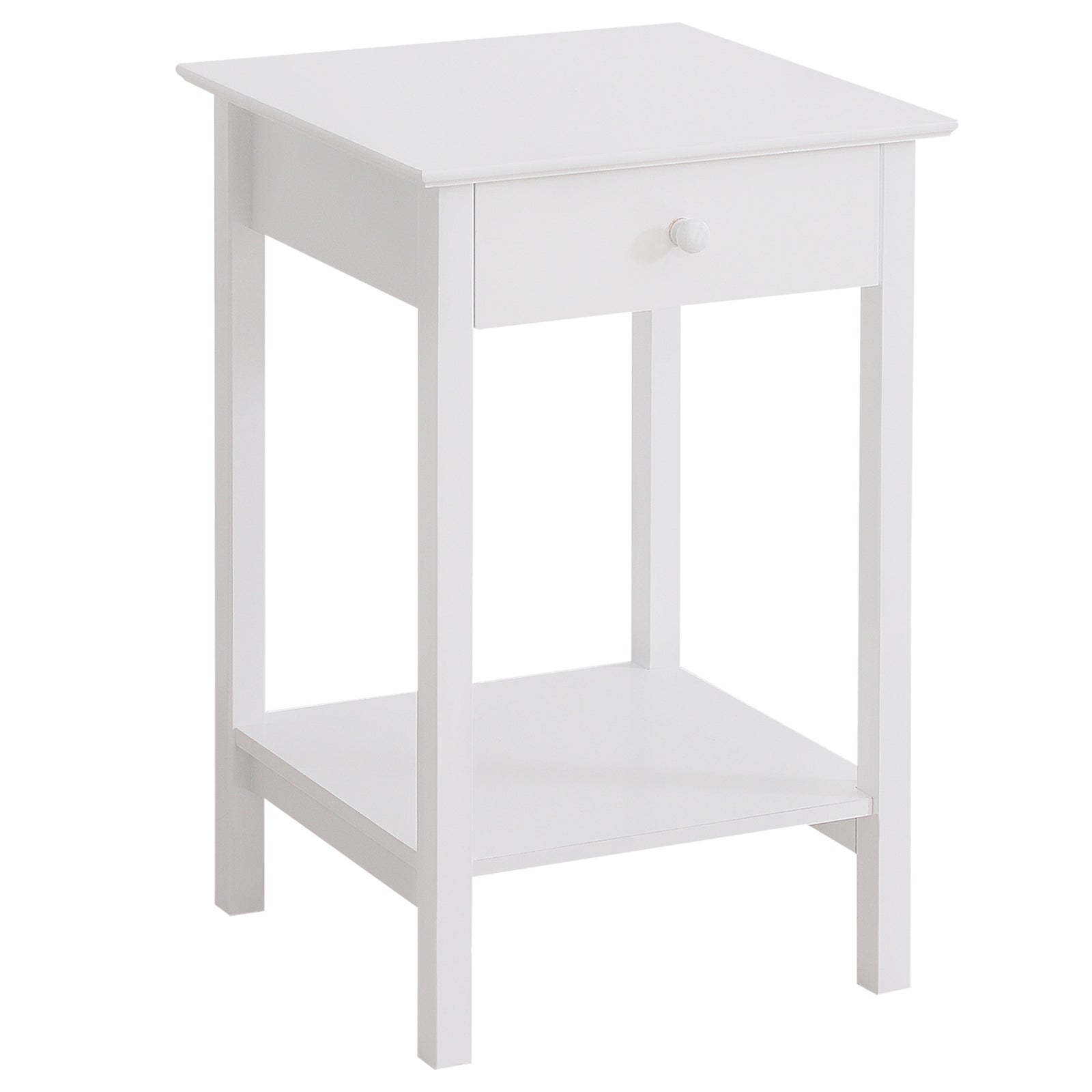 Wooden Bedside Table Cabinet With Drawer, Shelf