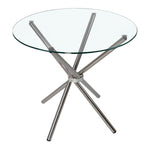 88cm Dia X 75cm H Tempered Glass Crossover Round Dining Table | Small