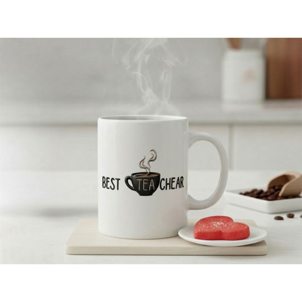 Dyzi Best Teacher Tea Lover Quote Ceramic Mug White
