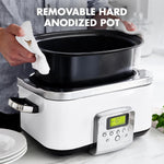 Elite 8-in-1 6l Slowcooker With Pfas-free Ceramic Non-stick Coating | Cream