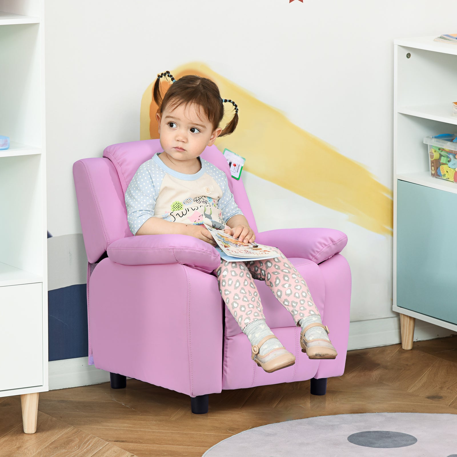 Kids Recliner Armchair Game Chair Sofa Children Seat In Pu Leather | Pink