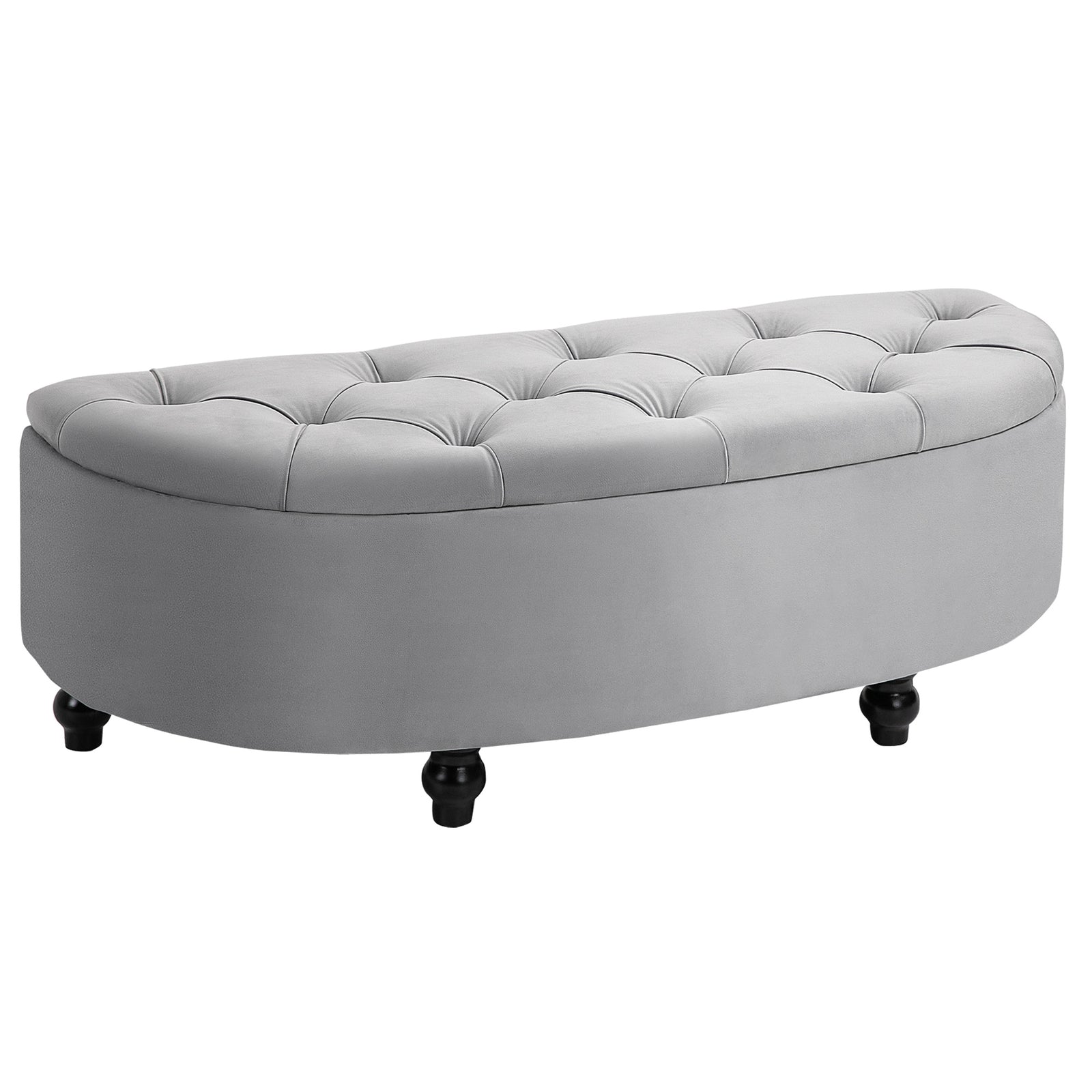 Semi-circle Bed End Bench Ottoman With Storage