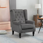 Accent Armchair Home Furniture Retro Tufted Club Wood | One Size | Dark Gray