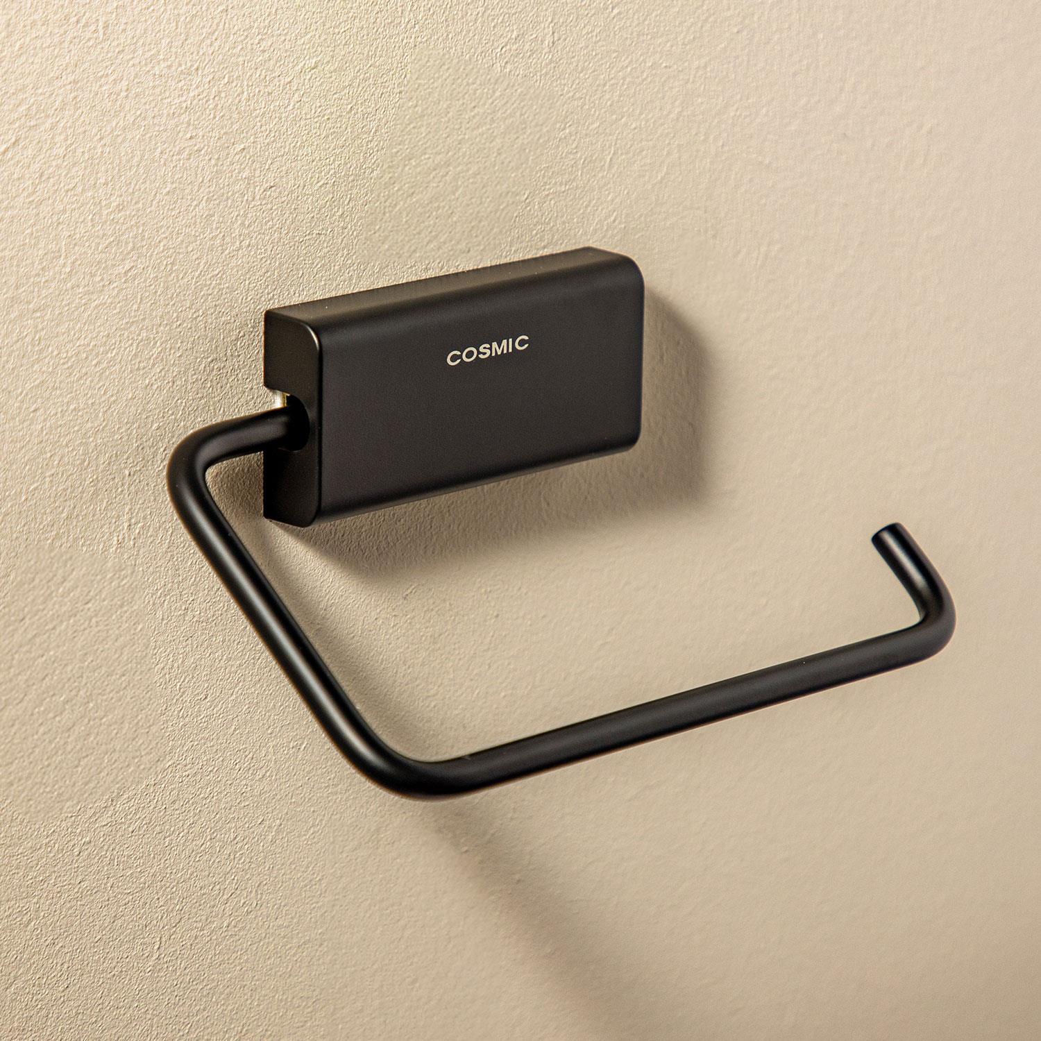 Toilet Roll Holder, Screw-in Or Self-adhesive, Matt Black Next Collection