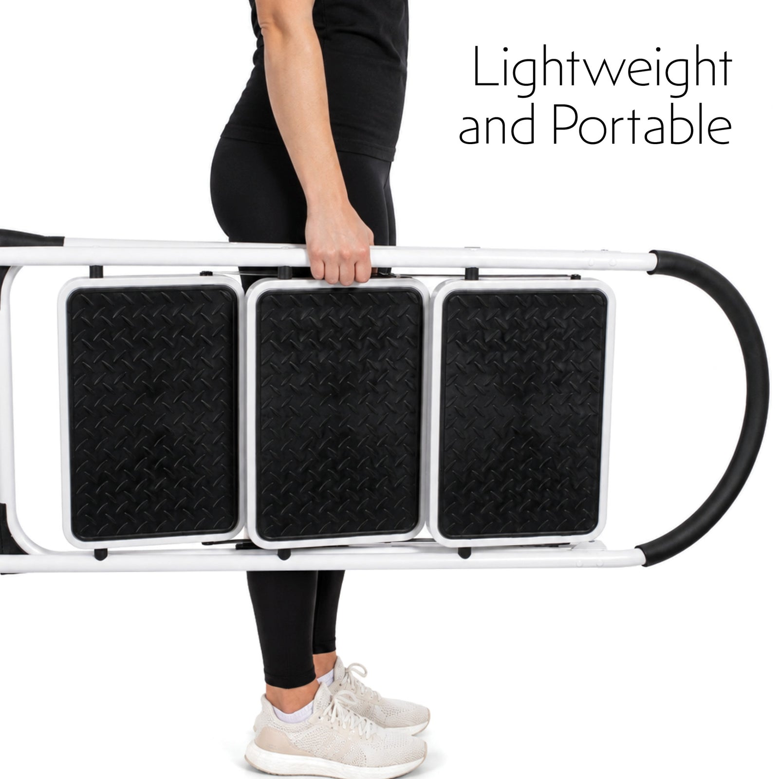 Step Ladder Premium Heavy-duty Steel Folding Step Stool 150kg Capacity | 3 Step | White