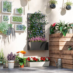 Metal Garden Bed With Trellis, Leaf Cut-out Screen