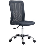 Armless Mesh Office Chair 5 Wheels | Dark Gray